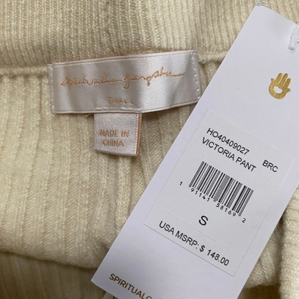 NEW Spiritual Gangster Victoria Ribbed Pant Birch Small - Picture 7 of 8